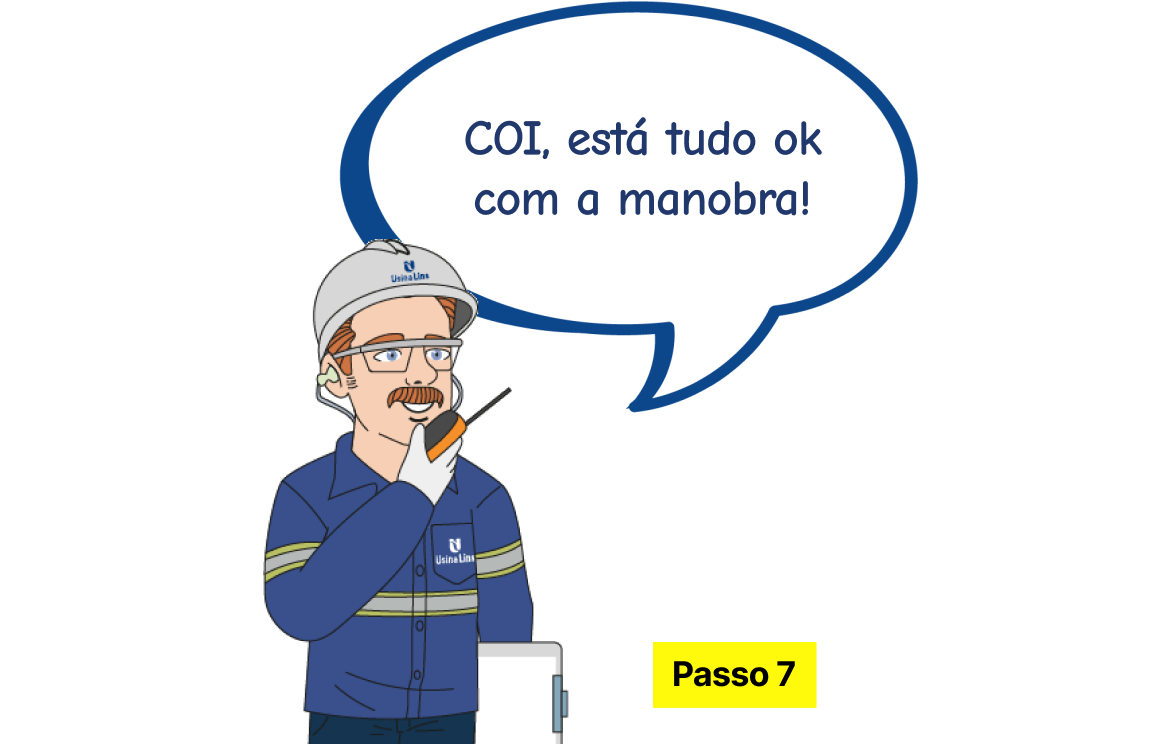 Passo 7: Verificar via rádio com o COI