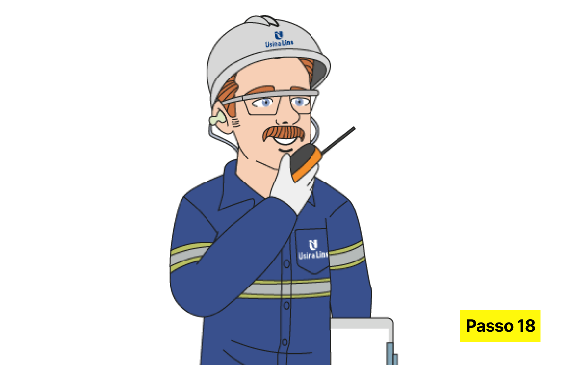 Passo 18: Comunicar desligamento da bomba de CIP